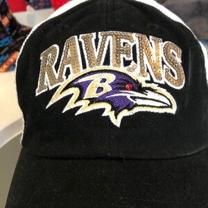 NFL Baltimore Ravens Black w Bling Women’s Snapback Trucker Hat Cap NWT Pls Read